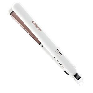 Conair Double Ceramic 1 inch Flat Iron White Rose Gold CS221 5 Heat Settings
